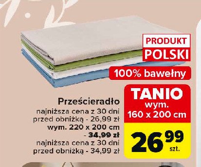 Prześcieradło 220 x 200 cm promocja