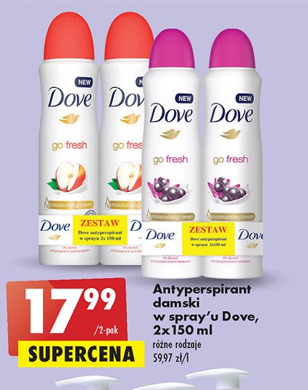 Dezodorant apple & white tea Dove go fresh promocja