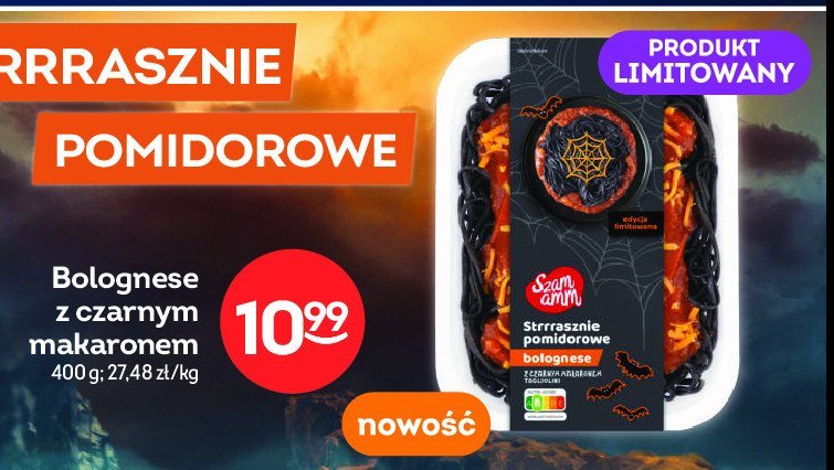 Spaghetti bolognese z czarnym makaronem Szamamm promocja