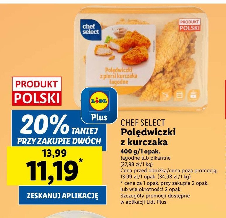 Polędwiczki z kurczaka łagodne Chef select promocja