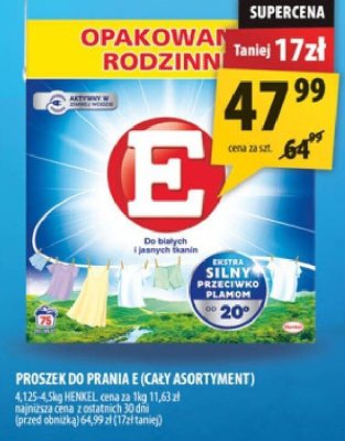Proszek do prania E (cały asortyment) 4.12-4.5kg Henkel promocja w Arhelan