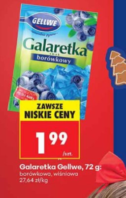 Galaretka borowinowy lub wiśniowy Gellwe promocja w Biedronka