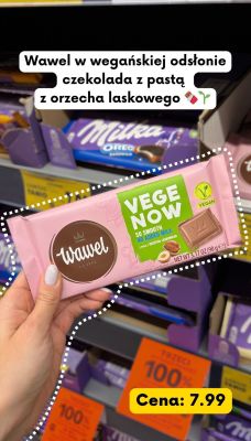 Wegańska czekolada Vege Now z pastą z orzecha laskowego promocja w Kaufland