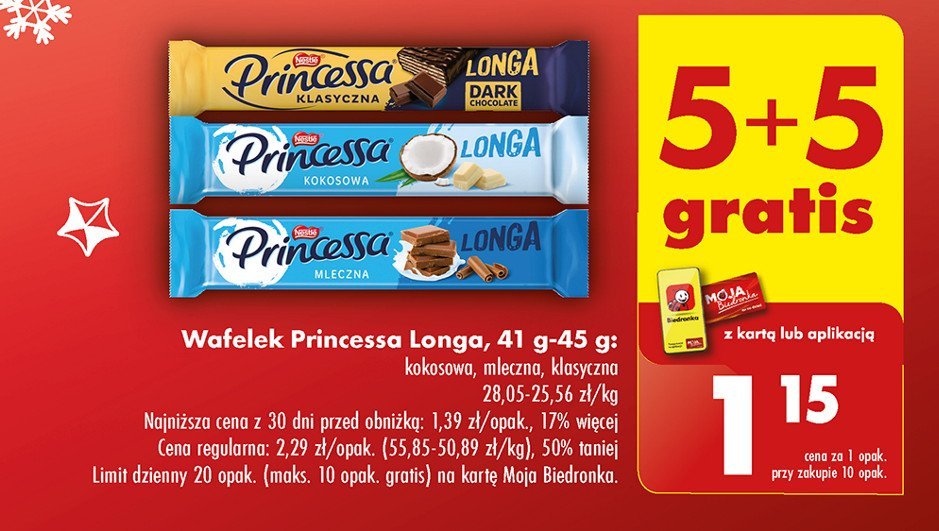 Wafelek mleczny Princessa longa promocja