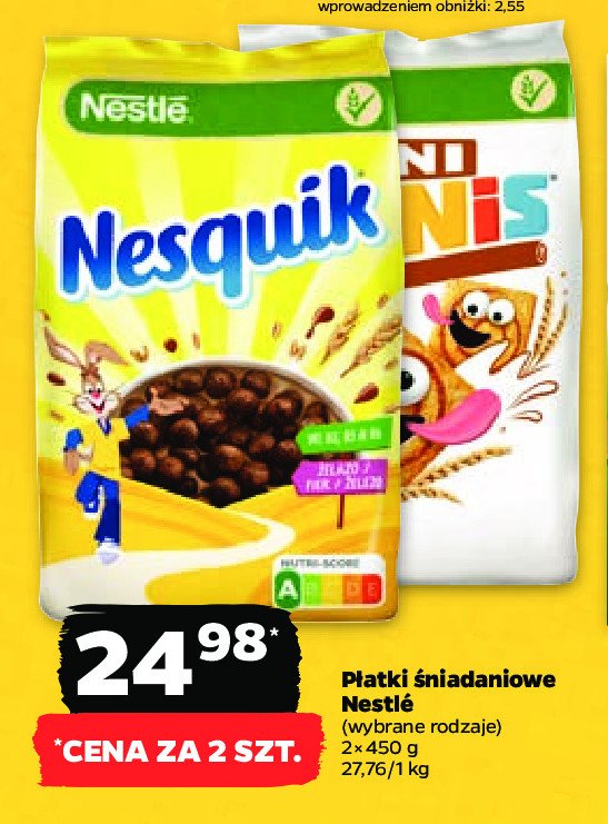 Płatki śniadaniowe NESQUIK + CINI MINIS ZESTAW NESTLE promocja w Aldi