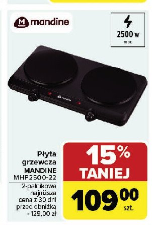 Płyta grzewcza mph2500-22 Mandine promocja w Carrefour