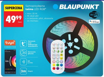 Taśma LED RGB samoprzylepna Blaupunkt promocja w Biedronka