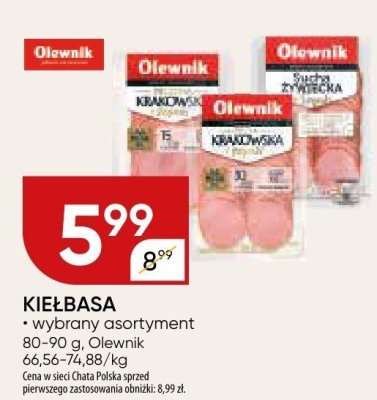Kiełbasa wybrany asortyment promocja w Chata Polska