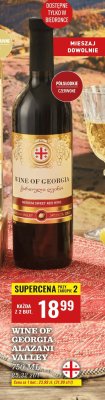 Wino Wine of Georgia Alazani Valley czerwone półsłodkie promocja w Biedronka
