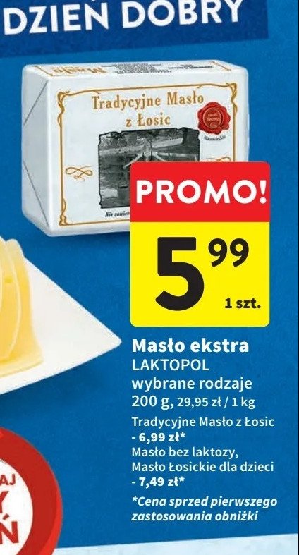 Masło bez laktozy Masło łosickie laktopol promocja