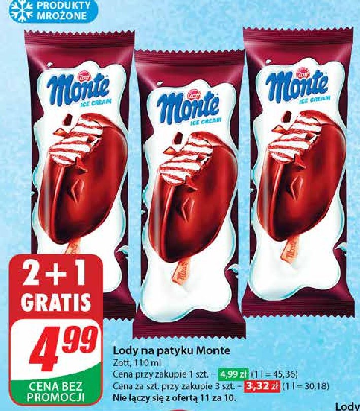 Lody Zott monte promocja