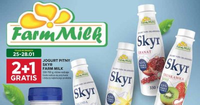 Jogurt pitny Skyr trauskawka kiwi promocja w Stokrotka
