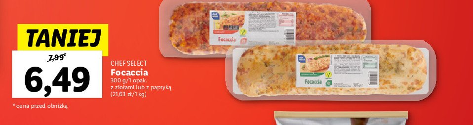 Focaccia z mozzarellą Chef select promocja