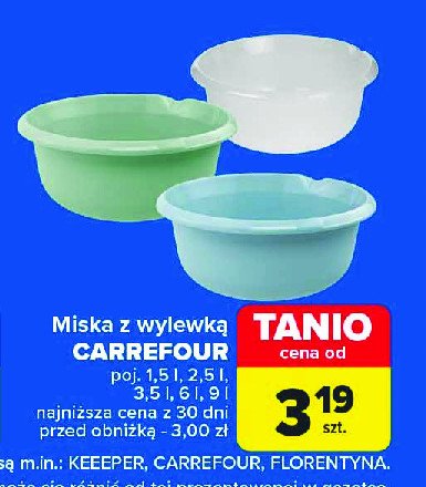 Miska okrągła z wylewką 2.5 l Carrefour promocja