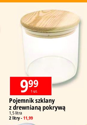 Pojemnik szklany z drewnianą pokrywką 1.5 l promocja