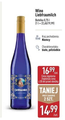 Wino Liebfraumilch promocja w Aldi