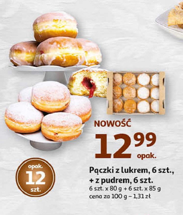 Pączki z lukrem i pudrem promocja w Auchan