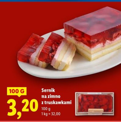 Sernik na zimno z truskawkami promocja w Lidl