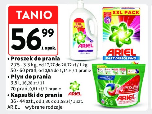 Kapsułki do prania +extra clean Ariel promocja w Intermarche