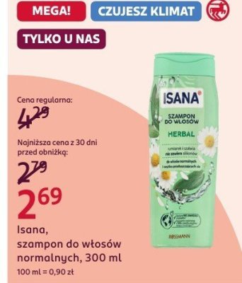 Szampon do włosów normalnych Isana, 300 ml promocja w Rossmann