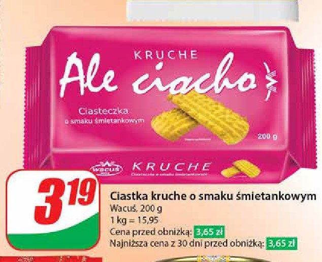 Ciastka kruche śmietankowe Wacuś promocja w Dino