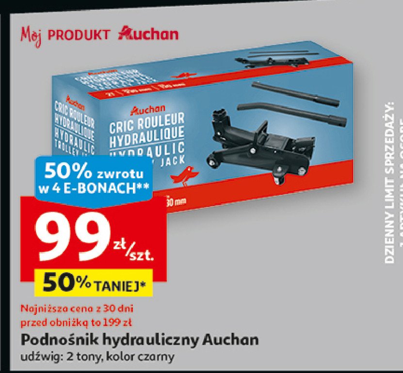 Podnośnik hydrauliczny Auchan promocja