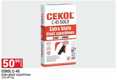 Gładź CEKOL C-45 biała gładź szpachlowa promocja w Merkury Market