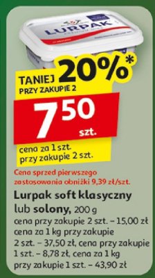 Lurpak soft klasyczny lub solony promocja w Auchan