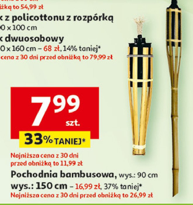 Pochodnia bambusowa 150 cm promocja w Auchan