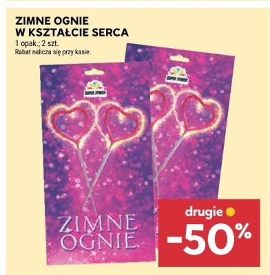 Zimne ognie w kształcie serca promocja w Stokrotka