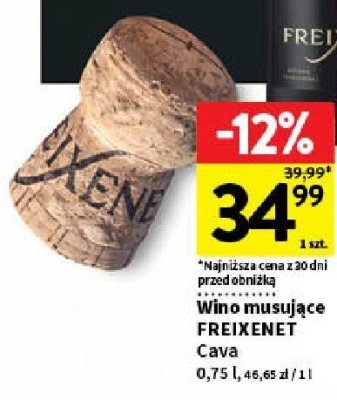 Wino musujące FREIXENET Cava promocja w Intermarche