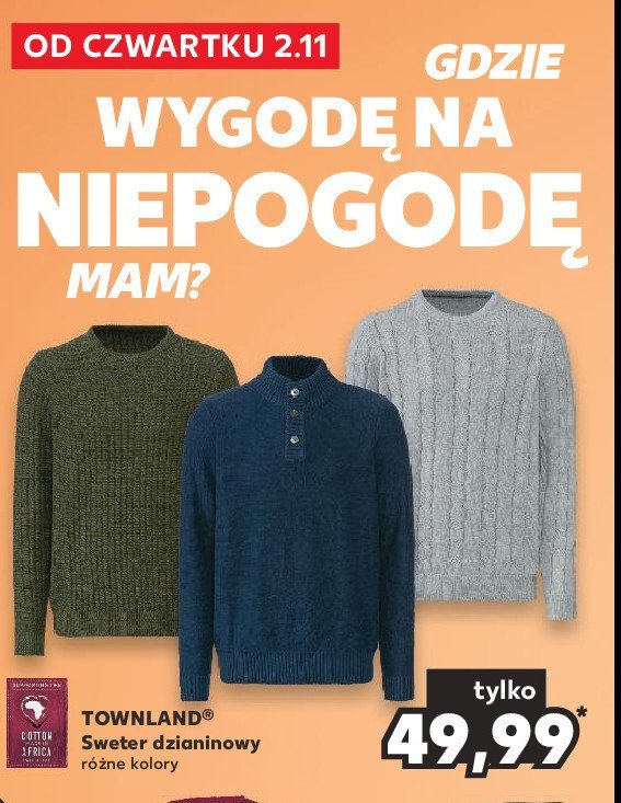 Sweter dzianinowy Townland promocja