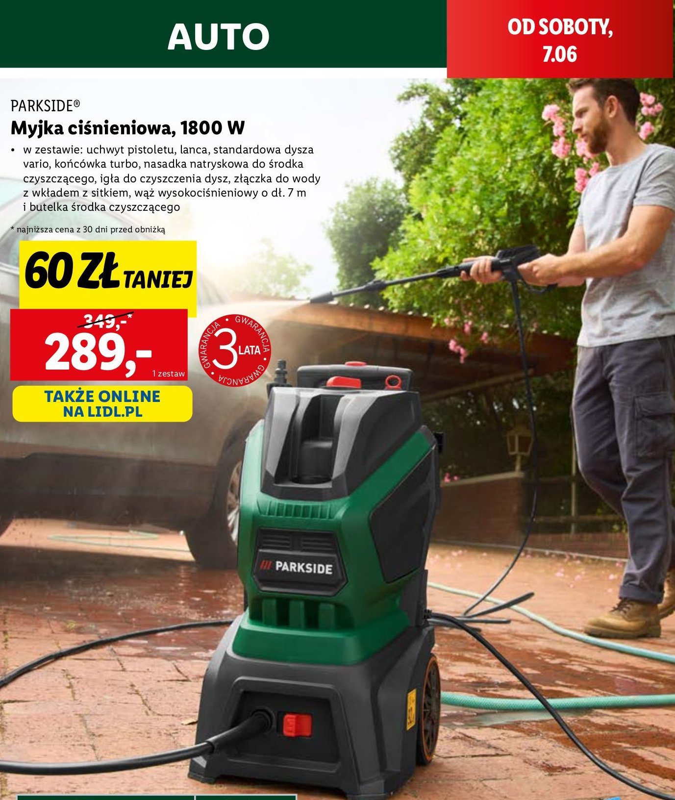 Myjka ciśnieniowa 1800W Parkside (Lidl) promocja w Lidl