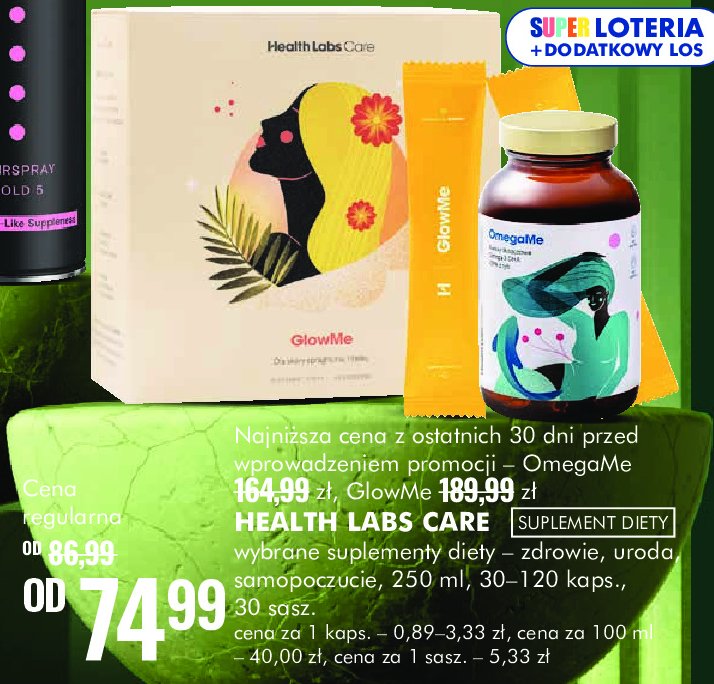 Suplementy diety HEALTH LABS CARE GLOW ME promocja