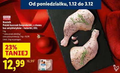 Kurczak Rzeźnik Polski kurczak Gospodarski, z chowu bez antybiotyków - ćwiartki, XXL promocja w Lidl