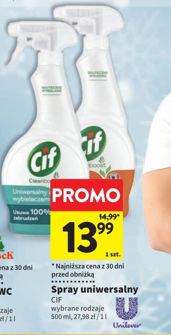 Spray uniwersalny Cif cleanboost promocja w Intermarche