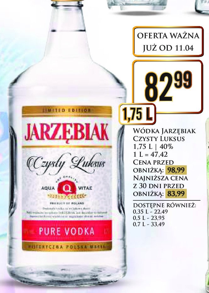 W贸dka JARZ臉BIAK CZYSTY LUKSUS promocja