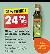 Oliwa z oliwek bio LA ESPANOLA promocja