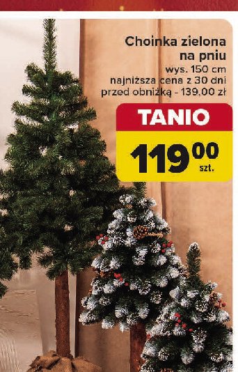 Choinka na pniu 150 cm promocja w Carrefour