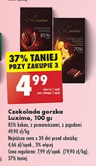 Czekolada gorzka 70% drobinkami jagodowymi Luximo premium promocja