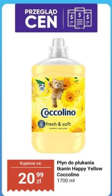 Płyn do płukania tkanin Happy Yellow Coccolino 1700 ml promocja w Dino
