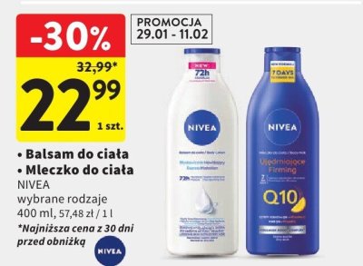 Mleczko do ciała Nivea promocja w Intermarche