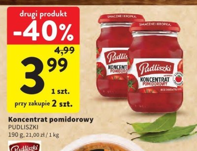 Koncentrat pomidorowy PUDLISZKI promocja w Intermarche