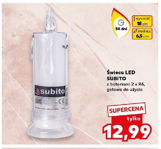 Świeca led 50 dni Subito promocja