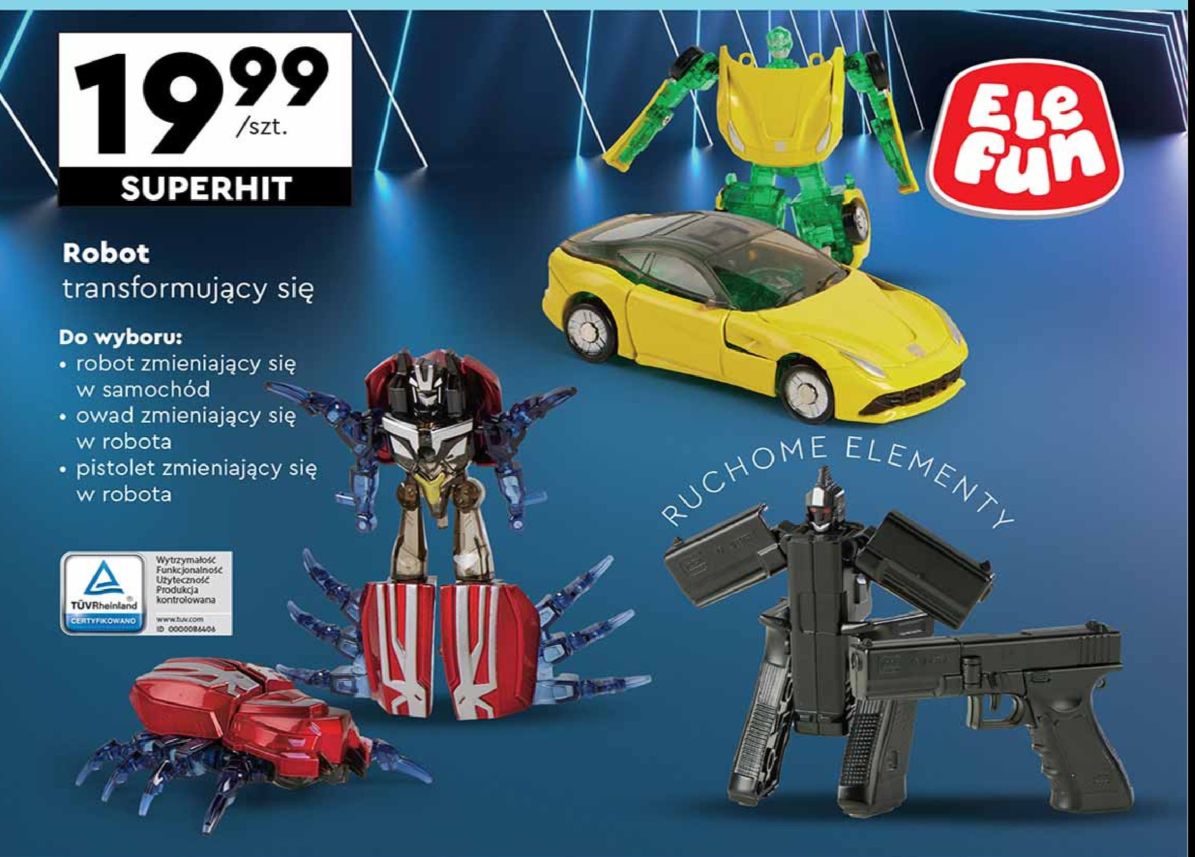 Owad zmieniający się w robota Elefun promocja w Biedronka