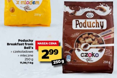 Poduchy czekoladowe Breakfast from bell's promocja