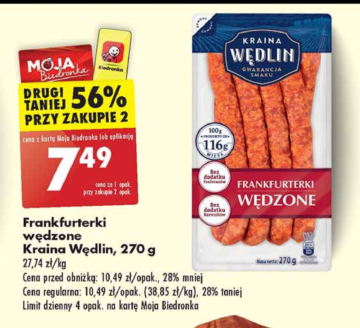 Franfurterki wędzone Kraina wędlin promocja