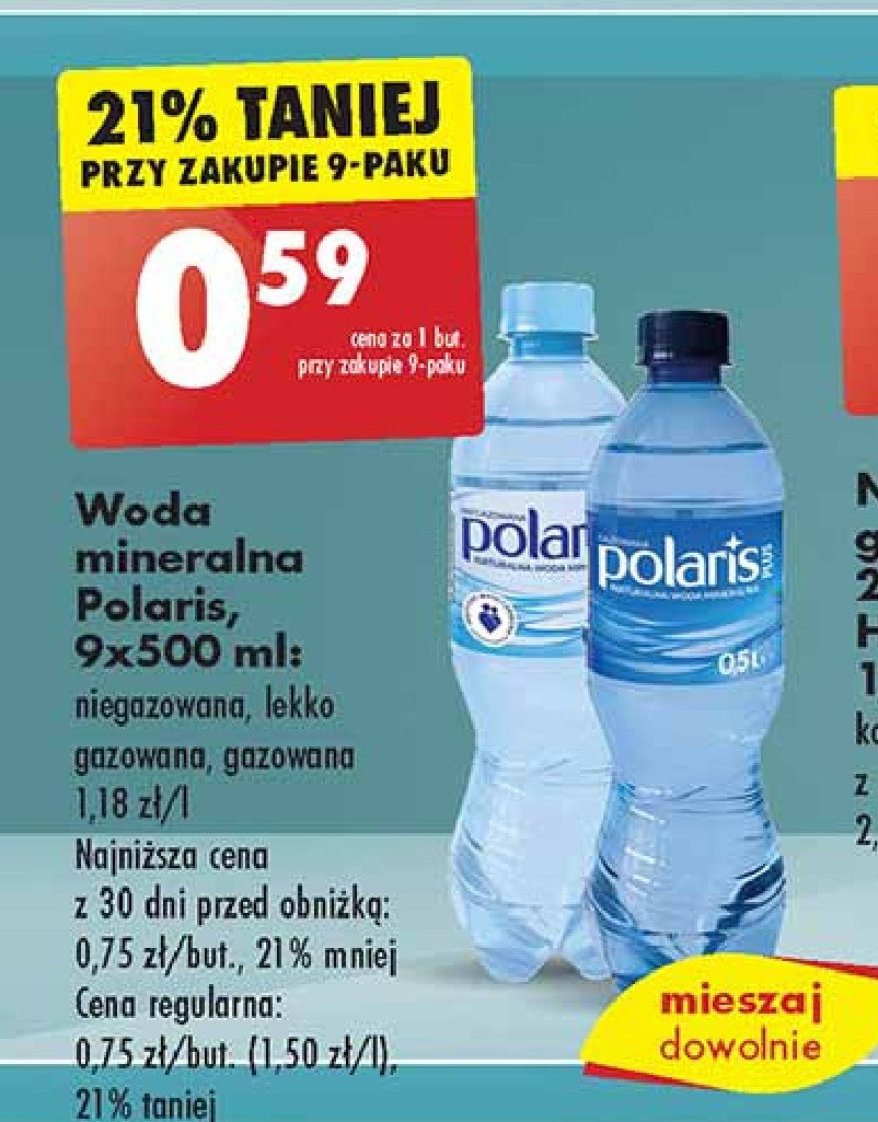 Woda niegazowana Polaris plus promocja