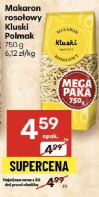 Makaron rosołowy Kluski Polmak promocja w Delikatesy Centrum