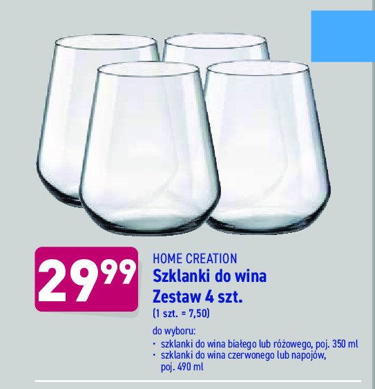 Szklanka do wina białego 350 ml Home creation promocja